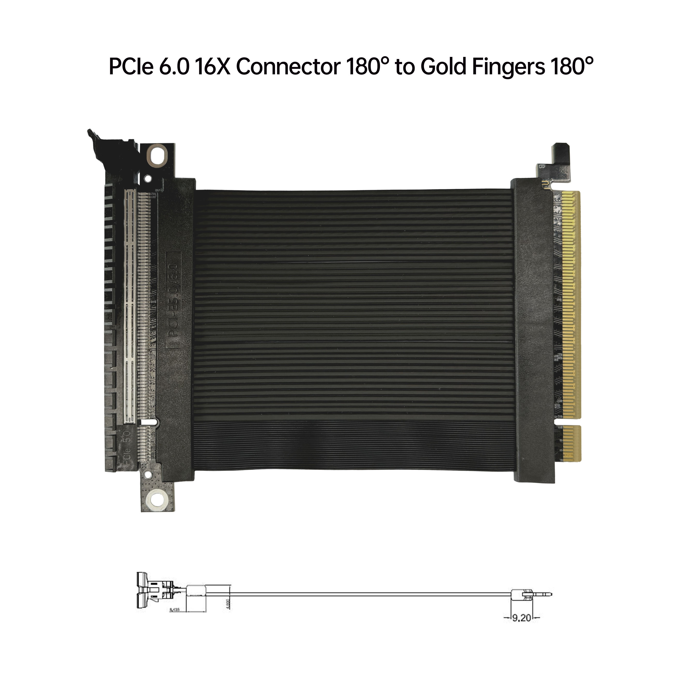 PCIe 6.0 显卡延长线 180度直插 | Gen6 高速转接线定制 | 烨兴电子