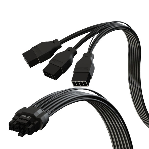 PCIe 5.0 16P(12+4）大電流電源線 16AWG  PE型 - 3*8P PCIe 4.0 PSU 與RTX40和RTX30 FE GPU相容