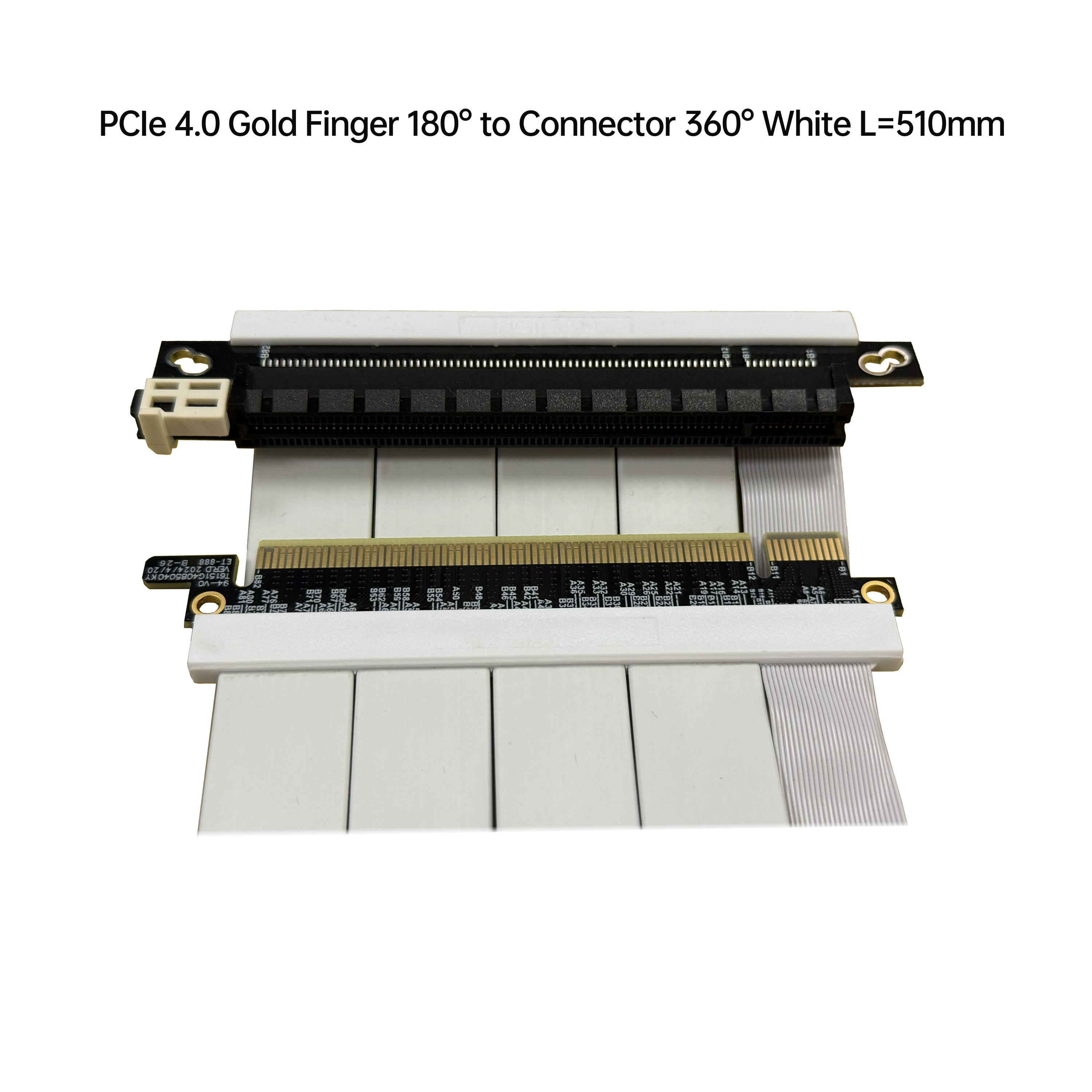 PCIe 4.0 金手指180° 對 連接器360° 白色 L=510mm