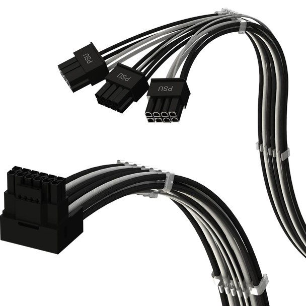 直角PCIE 5.0 16Pin（12+4）至3x8Pin |16AWG尼龙编织 兼容RTX40和RTX30 FE |仅适用于ASUS/EVGA PSU