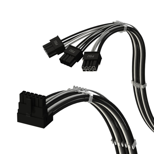 Left Angle PCIE 5.0 16Pin (12+4) to 3x8Pin | 16AWG Sleeved | Compatible With RTX40 & RTX30 FE | Designed for ASUS/EVGA PSUs Only